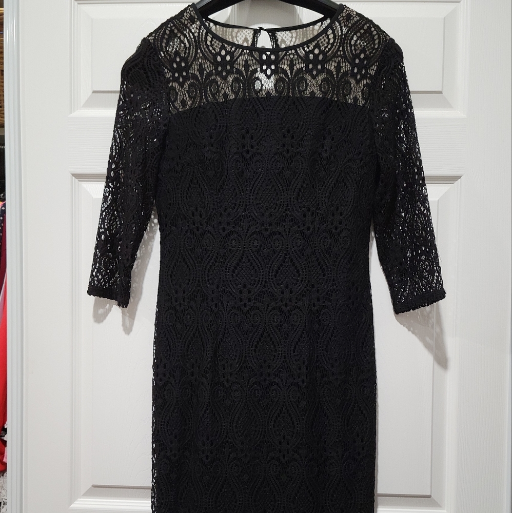 MAGGY LONDON long sleeves black dress
